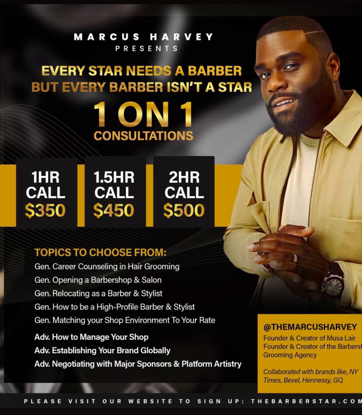1 on 1 Consultations with The BarberStar